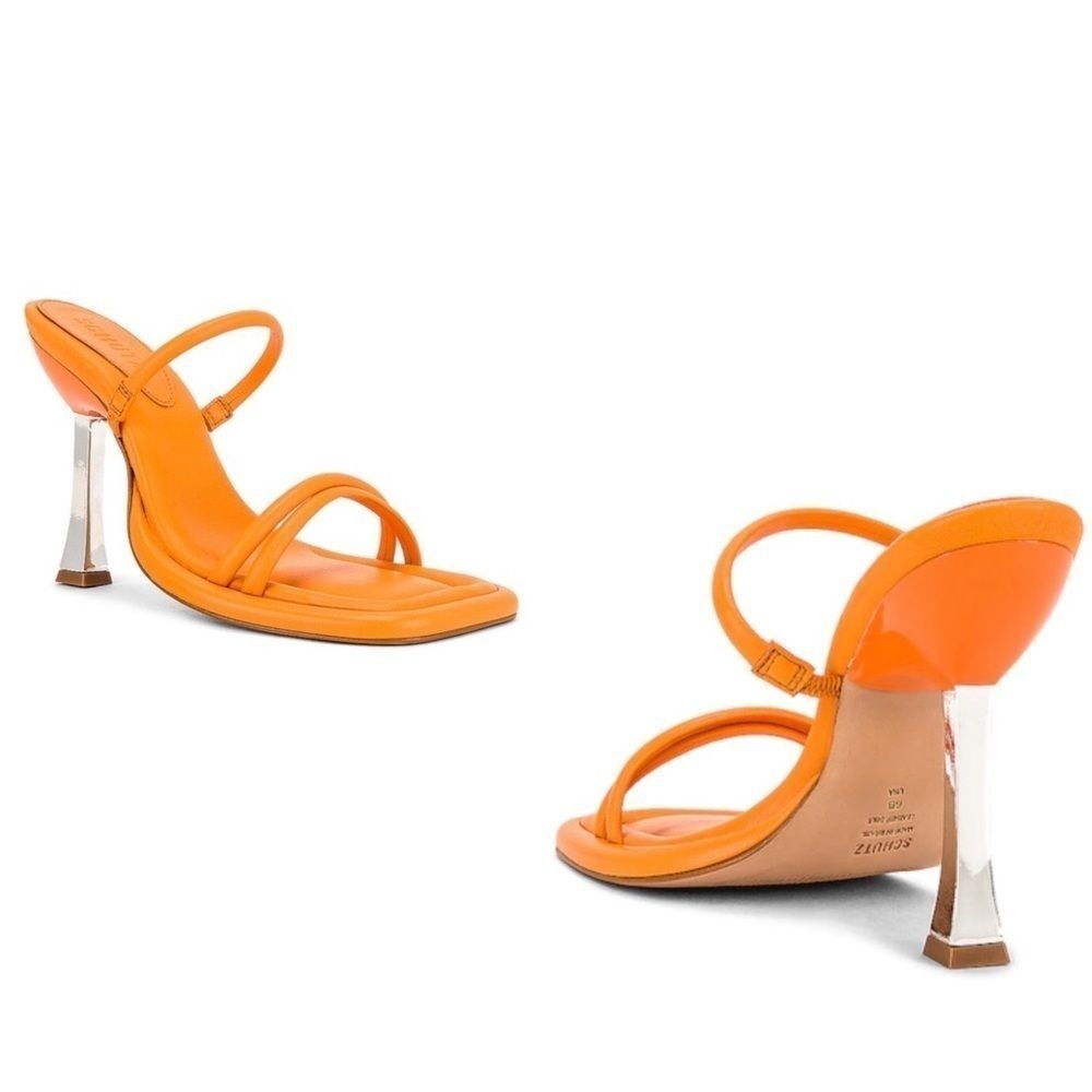 Schutz Agatha Heel in Bright Tangerine